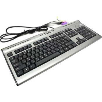 Клавиатура A4Tech X-Slim Multimedia Keyboard KLS-7MUU <Grey-Black/Silver> <USB> 104КЛ+17КЛ М/Мед + USB порт