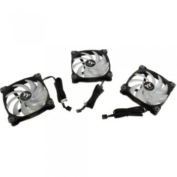 Вентилятор Thermaltake <CL-F064-PL14SW-A> Pure Plus 14(Fan Sp.Contr.,16.8M color LED,140x140x25мм 3шт,30.4дБ,600-1500об/мин)