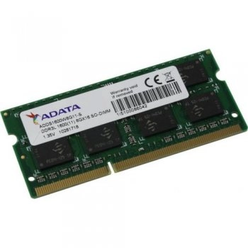 Оперативная память для ноутбуков ADATA <ADDS1600W8G11-S> DDR3L SODIMM 8Gb <PC3L-12800> Low Voltage (for NoteBook)