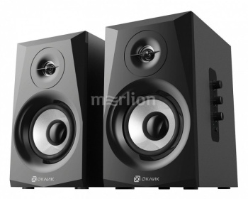 Колонки OKLICK OK-166 Black (2x20W, дерево, Bluetooth) <1112254>