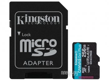 Карта памяти Kingston <SDCG3/256GB> microSDXC Memory Card 256Gb A2 V30 UHS-IU3 Class10 + microSD-->SD Adapter