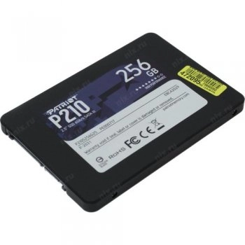 Твердотельный накопитель (SSD) Patriot 256GB P210 <P210S256G25> 2.5" (SATA3, up to 500/400Mbs, 3D TLC, 7mm)