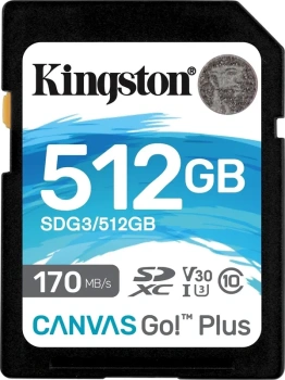 Карта памяти SDXC Kingston 512GB SDG3/512GB Canvas Go! Plus w/o adapter