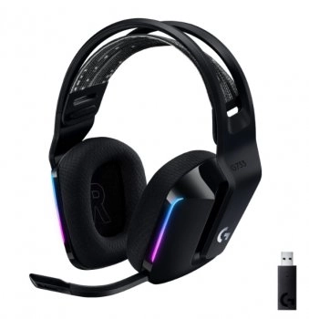 Наушники с микрофоном Logitech G733 Lightspeed черный накладные Radio оголовье (981-000864)