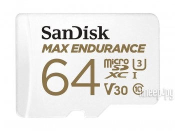 Карта памяти 64Gb - SanDisk microSD Max Endurance Class 10 UHS-I SDSQQVR-064G-GN6IA