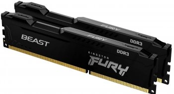 Оперативная память Kingston KF318C10BBK2/16 Kingston 16GB 1866MHz DDR3 CL10 DIMM (Kit of 2) FURY Beast Black