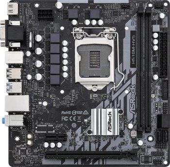 Материнская плата Asrock H510M-HVS R2.0 Soc-1200 INTEL H510 2xDDR4 mATX AC`97 8ch(7.1) GbLAN+VGA+HDMI