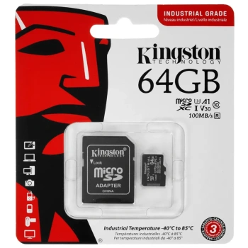 Карта памяти Kingston <SDCIT2/64GB> microSDXC Memory Card 64Gb UHS-I U3 + microSD-->SD Adapter