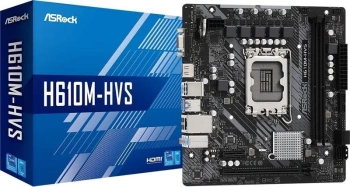 Материнская плата Asrock H610M-HVS Soc-1700 INTEL H610 2xDDR4 mATX AC`97 8ch(7.1) GbLAN RAID+VGA+HDMI