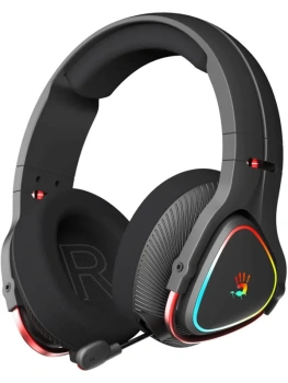 Наушники с микрофоном Bloody MR710 <Black> (FM, Bluetooth5.0, шнур 1.5м, с регулятором громкости)