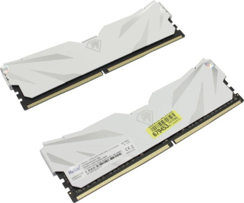 Оперативная память DDR 4 DIMM 16Gb (8Gbx2) PC25600, 3200Mhz, Netac Shadow II NTSWD4P32DP-16W C16 White, с радиатором