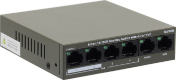 Коммутатор [NEW] TENDA <TEF1106P-4-63W> 6-Port Desktop + 4-Port PoE