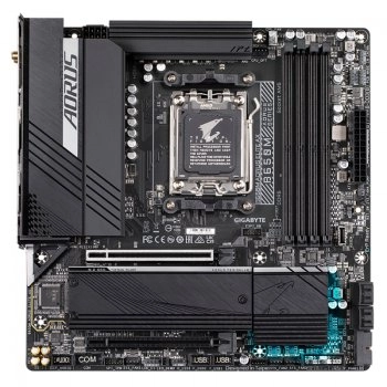 Материнская плата Gigabyte B650M AORUS ELITE AX SocketAM5 AMD B650 4xDDR5 mATX AC`97 8ch(7.1) 2.5Gg RAID+HDMI+DP