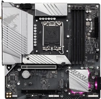 Материнская плата Gigabyte B760M AORUS ELITE AX {Soc-1700 INTEL B760 4xDDR5 mATX AC`97 8ch(7.1) 2.5Gg RAID+HDMI+DP}