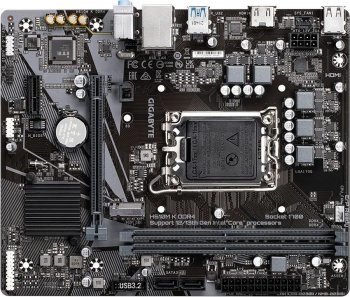 Материнская плата GIGABYTE H610M K DDR4 rev1.0 (RTL) LGA1700 <H610> PCI-E HDMI GbLAN SATA MicroATX 2DDR4