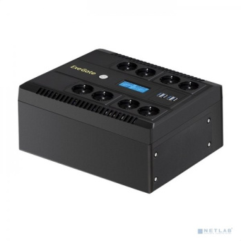 Источник бесперебойного питания Exegate EX293858RUS ExeGate NEO Smart LHB-1000.LCD.AVR.8SH.CH.USB <1000VA/650W, LCD, AVR, 8*Schuko, USB, 4*USB-порта д