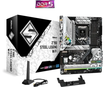 Материнская плата Asrock Z790 STEEL LEGEND WIFI Soc-1700 INTEL Z790 4xDDR5 ATX AC`97 8ch(7.1) 2.5Gg RAID+HDMI+DP