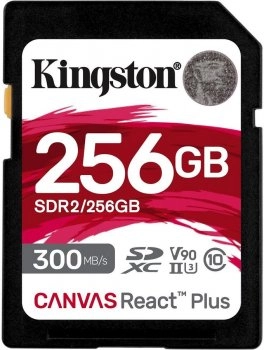 Карта памяти SDXC Kingston 256GB SDR2/256GB Canvas React Plus w/o adapter