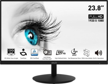 Монитор 23.8" MSI Pro MP242A <Black> (IPS, 100Hz, LCD, 1920x1080, D-sub, HDMI, DP)