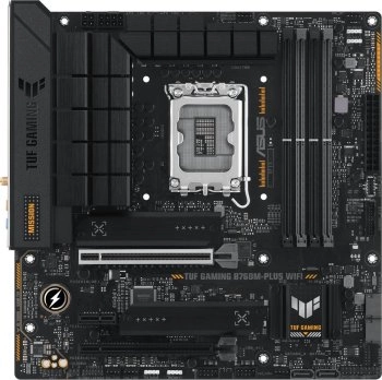 Материнская плата ASUS TUF GAMING B760M-PLUS WIFI (RTL) LGA1700 <B760> 2xPCI-E HDMI+DP 2.5GbLAN+WiFi+BT SATA MicroATX 4DDR5
