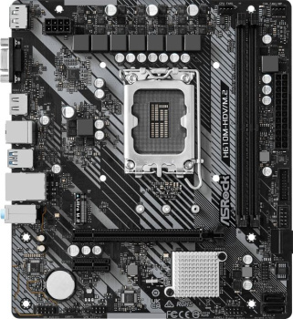 Материнская плата ASRock H610M-HDV/M.2 R2.0 (RTL) LGA1700 <H610> PCI-E Dsub+HDMI+DP GbLAN SATA MicroATX 2DDR4
