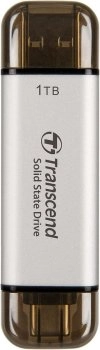 Внешний твердотельный накопитель (SSD) Transcend USB-C 1TB TS1TESD310S серебристый USB-A