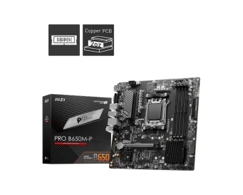 Материнская плата MSI PRO B650M-P SocketAM5 AMD B650 4xDDR5 mATX AC`97 8ch(7.1) 2.5Gg RAID+VGA+HDMI+DP