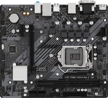 Материнская плата ASRock H510M-HDV/M.2 SE (RTL) LGA1200 <H470> PCI-E Dsub+DVI+HDMI GbLAN SATA MicroATX 2DDR4