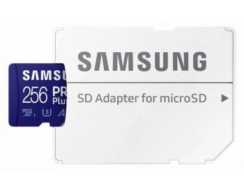 Карта памяти [NEW] Samsung PRO Plus <MB-MD256SA/EU> microSDXC Memory Card 256Gb Class10 UHS-I U3 A2 V30 + microSD--> SD Adapter