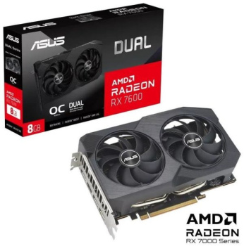 Видеокарта ASUS DUAL-RX7600-O8G-V2 RX7600,8Gb GDDR6 HDMI, 3*DP