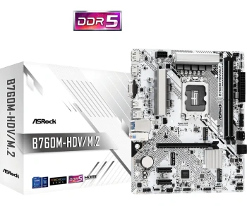 Материнская плата Asrock B760M-HDV/M.2 Soc-1700 INTEL B760 2xDDR5 mATX AC`97 8ch(7.1) 2.5Gg RAID+VGA+HDMI+DP