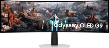 Монитор Samsung 49" Odyssey OLED G9 S49CG930SI серебристый OLED LED 32:9 HDMI M/M матовая HAS 250cd 178гр/178гр 5120x1440 240Hz FreeSync Premium Pro D