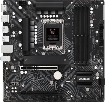 Материнская плата Asrock B760M PG LIGHTNING Soc-1700 INTEL B760 4xDDR5 mATX AC`97 8ch(7.1) 2.5Gg RAID+HDMI+DP
