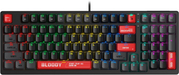 Клавиатура Bloody S98 BLMS LK Red Plus <Bloody Red> <USB> 98КЛ, подсветка клавиш