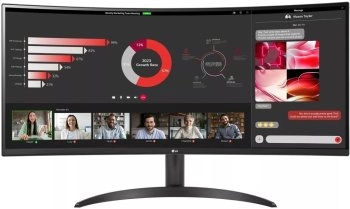 Монитор LG 34" UltraWide 34WR50QC-B черный VA LED 21:9 HDMI матовая 300cd 178гр/178гр 3440x1440 100Hz FreeSync DP WQ 5.9кг