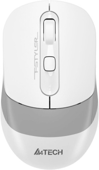 Мышь беспроводная A4Tech Fstyler FG10CS Air белый/серый оптическая (2000dpi) silent USB для ноутбука (4but)