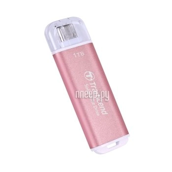 Внешний твердотельный накопитель (SSD) Transcend External ESD300 USB-C 1Tb Pink TS1TESD300P
