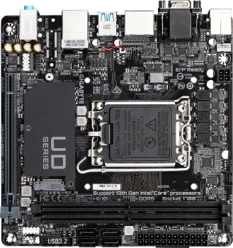 Материнская плата GIGABYTE H610I (RTL) LGA1700 <H610> PCI-E Dsub+HDMI+2xDP GbLAN SATA Mini-ITX 2DDR5