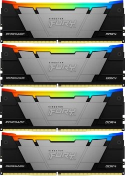 Оперативная память 4x32GB 3600MHz Kingston KF436C18RB2AK4/128 Fury Renegade RGB RTL Gaming PC4-28800 CL18 DIMM 288-pin 1.35В dual rank с радиатором Re