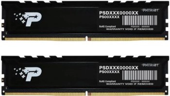 Оперативная память DDR5 2x16GB 5600MHz Patriot PSP532G5600KH1 Signature Premium RTL PC5-44800 CL46 DIMM 288-pin 1.1В kit single rank с радиатором Ret