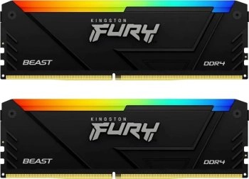 Оперативная память Kingston Fury Beast Black RGB DDR4 2666 МГц 2x8 ГБ (KF426C16BB2AK2/16)