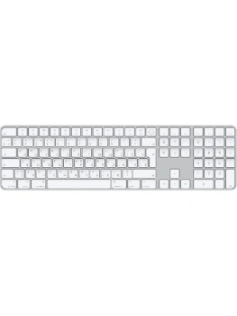 Клавиатура Apple беспроводная Magic Keyboard c Touch ID и Numeric Keypad, Русская раскладка, белый, серебристый