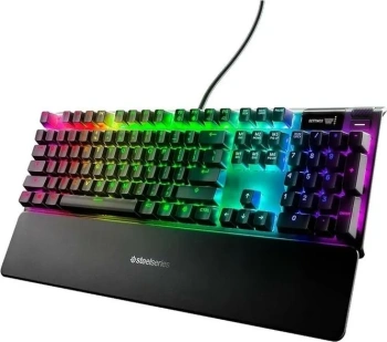 Клавиатура SteelSeries игровая проводная Apex 7, (SteelSeries QX2 Red), Русская раскладка, черный