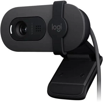 Веб-камера Logitech HD Webcam Brio 100 черный 2Mpix (1920x1080) USB-A с микрофоном (960-001587)