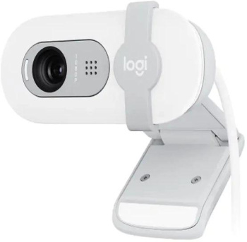 Веб-камера Logitech HD Webcam Brio 100 белый 2Mpix (1920x1080) USB-A с микрофоном (960-001618)