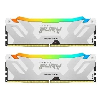 Оперативная память Kingston Fury Renegade White RGB DDR5 6400 МГц 2x16 ГБ (KF564C32RWAK2-32)