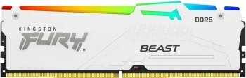 Оперативная память Kingston Fury Fury Beast White RGB DDR5 6000 МГц 1x16 ГБ (KF560C36BWE2A-16)