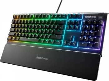 Клавиатура SteelSeries игровая проводная Apex 3, Русская раскладка, черный (64805)