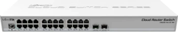 Коммутатор MikroTik CRS326-24G-2S+RM управляемый, 26 портов, 24x1 Гбит/с, SFP+ 2x10 Гбит/с, установка в стойку 19" (1U)