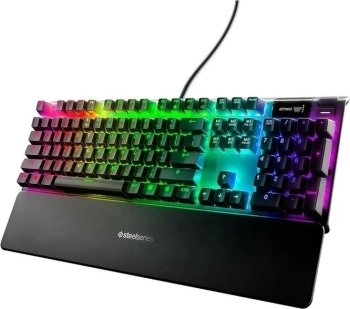 Клавиатура SteelSeries игровая проводная Apex 7, (SteelSeries QX2 Brown), Русская раскладка, черный (64786)